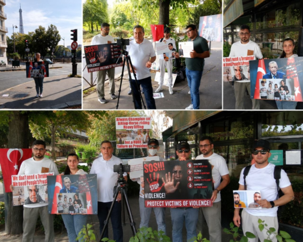 GÖZALTILARDAN ZORLA GERİ GÖNDERMELERE, ZORLA KAYBETMELERE: PARİS’TE TÜRKİYE BÜYÜKELÇİLİĞİ ÖNÜNDE PROTESTO